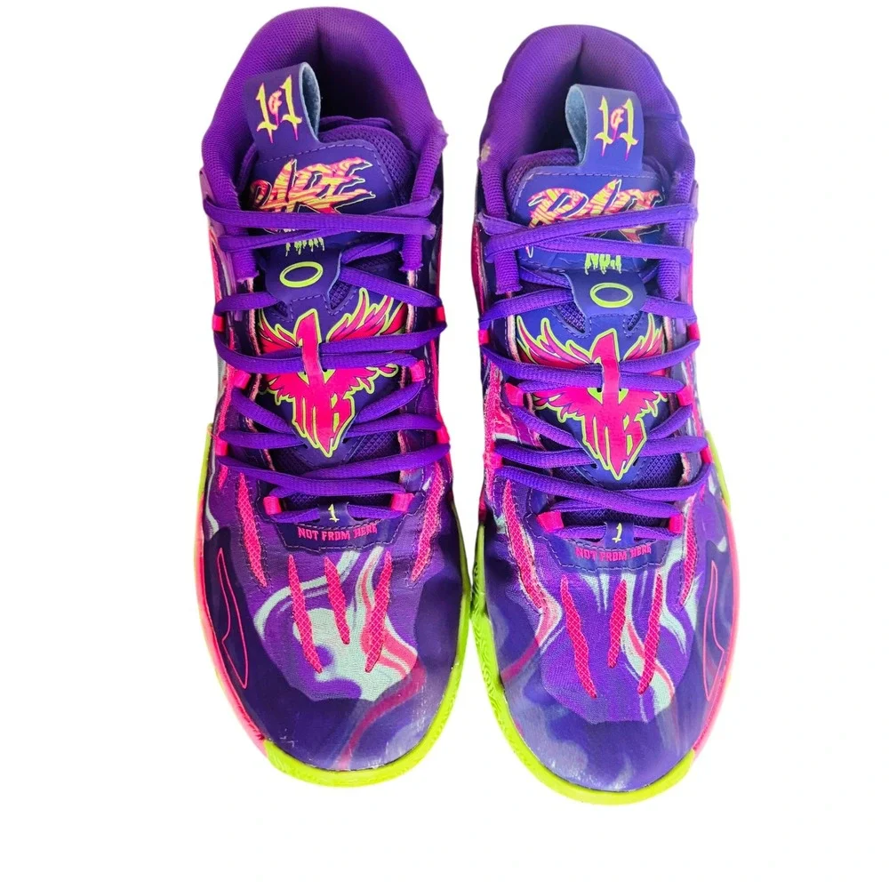Puma MB.03 Toxic LaMelo Ball Purple Pink Lime Green Basketball Shoes Mens 11‎ - Picture 2 of 9